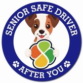 カーサイン 高齢者マーク SENIOR SAFE DRIVER ジャックラッセルテリア マグネット 強力 直径13cm 肉球 日本製 車 ステッカー