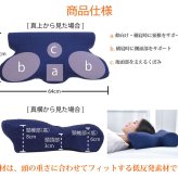 ピロー 枕 洗える 低反発 いびき解消 約64×35 いびき軽減できる低反発枕 ポリエステル ウレタン まくら 枕寝具 寝具用品 寝室用 寝室用品 インテリア ウレタンフォーム 手洗い ネイビー