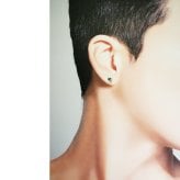 メンズピアス 片耳 18金 18K ブルートパーズ 大粒 5mm シンプル セカンドピアス つけっぱなし 男性 女性 プレゼント プレゼント