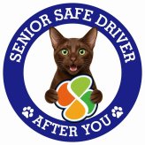 カーサイン 高齢者マーク SENIOR SAFE DRIVER ハバナブラウン ステッカー シール 直径13cm 肉球 日本製 車