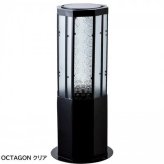 ソーラーポールライト OCTAGON ガラス製 ソーラーライト 屋外 防水 庭 ガーデンライト おしゃれ 玄関 アプローチ 門灯 エクステリア 照明 置き型 自動点灯 2色切り替え ソーラー式 スタンドライト セトクラフト