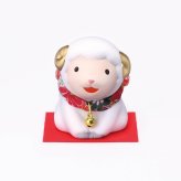 干支 置物 薬師窯 錦彩招福未 (福結び)  74 干支の置物 羊 未 未年 陶器 ひつじ ヒツジ 2027年  干支置物 薬師 窯 の 置物 飾り 2027 迎春 正月 縁起 粗品 景品 伝統工芸・陶器の和遊感