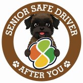 カーサイン 高齢者マーク SENIOR SAFE DRIVER ベルジアングリフォン ステッカー シール 直径13cm 肉球 日本製 車