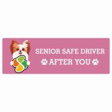 カーサイン 高齢者マーク SENIOR SAFE DRIVER ファレーヌ ステッカー シール 長方形 15x5cm 肉球 日本製 車