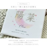 S24 名入れ 刺繍 命名書《ムーン》 命名書 刺繍命名書 刺しゅう プリント ベビー 赤ちゃん ボード パネル インテリア 誕生日 出産祝い 出産記念 オーダーメイド 男の子 女の子 フルカラー フルカラープリント