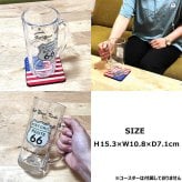 ビアグラス ルート66 コップ ビール アメリカン 雑貨 おしゃれ Route66 ガラス製 ビアジョッキ 食器 キッチン 店舗 ドリンク メンズ バー レストラン