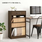 収納家具 ラック コミック 幅60 コミック約300冊収納 本棚 薄型 1cmピッチ棚板 引出し付き マンガ 漫画 文庫本 書棚 本収納 A4サイズ DVD ブックシェルフ コミックシェルフ ブック RCC-1707
