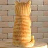 猫　置物 リアル　シンお願いキャット　４　チャトラ　ネコ　動物オブジェ　ガーデン　オーナメント　店舗　カウンター　装飾　オブジェ　インテリア　玄関先　庭　ねこ好きさん人気ギフト　動物人気ギフト　クリスマスプレゼント　お誕生日祝い　母の日人気　父の日人気　敬老の日人気