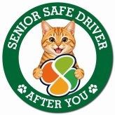 カーサイン 高齢者マーク SENIOR SAFE DRIVER 茶トラ マグネット 強力 直径13cm 肉球 日本製 車 ステッカー
