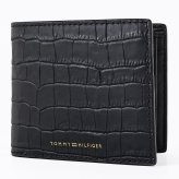 高品質ヨーロッパ輸入モデル トミーヒルフィガー 二つ折り財布 小銭入れ付き クロコ型押し CROC CC AND COIN メンズ レディース ブラック AM0AM14841 BDS BLACK ウォレット 折財布 送別会 誕生日 結婚祝い 結婚式 彼氏 息子 夫 男性 名刺入れ 高級 母の日【スペシャルラッピング660円(別売り)】 即日発送 彼氏 財布 ホワイトデー