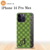 iPhone14 ProMax iPhone14 Pro Max スマホケース 背面ケースソフトケース チェック ドット 緑 +アルファベット 2022年 9月発売 nk-i14pm-tp1524i