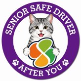 カーサイン 高齢者マーク SENIOR SAFE DRIVER サバ白 マグネット 強力 直径13cm 肉球 日本製 車 ステッカー