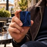 ZIPPO アーマー ブルーチタンウェーブ ジッポ ライター チタン加工 彫刻 両面加工 青 かっこいい 重厚 おしゃれ 高級 メンズ ギフト プレゼント