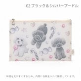 日本製 犬柄 プリント メッシュ フラットポーチ 小物入れ 化粧ポーチ コスメポーチ バッグインポーチ 犬グッズ アーンジョー ネコポス便発送
