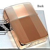 ZIPPO 1941復刻 プレミアムシャイン 鏡面カッパー ジッポ ライター ロゴ 両面加工 ストライプ おしゃれ 丸角 高級 かっこいい メンズ ギフト プレゼント
