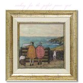 ユーパワー アートフレーム サムトフト ピクニックの穴場を探そう ST-04052  絵 絵画 海 夫婦 犬 イヌ dog