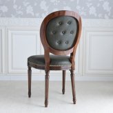 ダイニング家具 イタリア家具 アンティーク調 猫脚 ダイニングテーブルセット 4人掛け 楕円 布張り 青 ブルー チェア4脚 象嵌 楕円テーブル 幅135cm イタリア製 ルネッサンス Italia ダイニング5点セット