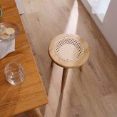 スツール ラタンチェア 木製 スペース チーク 無垢材 ラタン カゴメ編み 軽い おしゃれ バリ家具 リビング 玄関 ダイニングチェア 椅子 チェア 北欧 ジャパンディ ベンチ ナチュラル シンプル アジアン家具 新生活