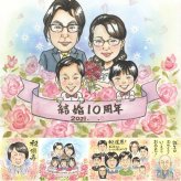 結婚10周年のプレゼントに、大切な記念日を、笑顔で残せます。 結婚記念日 似顔絵 プレゼント 手描き ギフト 贈り物 名入れ 結婚10周年 記念 お祝い 周年記念 ご両親 家族 夫婦 修正無料 名入れ 下書き確認 似てる 一生もの サプライズ 喜ばれる 記念日 10周年 宝物 感謝 一生もの オリジナル 長寿祝い お祝いの品 傘寿祝い メモリアルギフト カラフル 二次会 イラスト 古希祝い