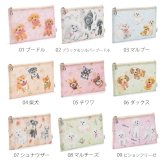 日本製 犬柄 プリント メッシュ フラットポーチ 小物入れ 化粧ポーチ コスメポーチ バッグインポーチ 犬グッズ アーンジョー ネコポス便発送