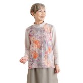 シニアファッション レディース 80代 70代 60代 90代 秋冬 あったか 長袖 [装生] 日本製 乾燥機対応 花柄&チェック柄 裏起毛 切り替え カットソー おばあちゃん 服 誕生日 プレゼント 婦人服 女性 ハイミセス ミセス 祖母 お年寄り 老人 高齢者（csf-ft6-yi0120）