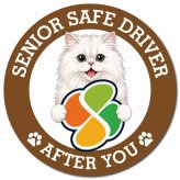 カーサイン 高齢者マーク SENIOR SAFE DRIVER ペルシャ マグネット 強力 直径13cm 肉球 日本製 車 ステッカー