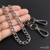 ウォレットチェーン 財布 喜平チェーン シンプル シルバー 大きめ 2クリップ 便利 ズボン アメカジ 財布紐 盗難防止 紛失防止 プチプラ メンズ 男性