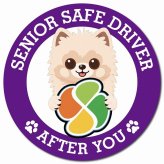 カーサイン 高齢者マーク SENIOR SAFE DRIVER ポメ柴 マグネット 強力 直径13cm 肉球 日本製 車 ステッカー