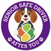 カーサイン 高齢者マーク SENIOR SAFE DRIVER ビーグル マグネット 強力 直径13cm 肉球 日本製 車 ステッカー