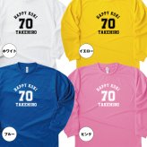 【名入れ】古希祝い 長袖 ドライTシャツ Aタイプ メイン プレゼント 男性 女性 メンズ レディース 名入れ無料 お祝い サプライズ 記念品 70歳 70代