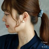 ピアス 一粒 コットンパール 真珠 シンプル 金属アレルギー対応 ステンレス 8mm 10mm 12mm ホワイト ピンク グレー キスカ 大ぶり