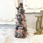 クリスマスツリー ピンク　店舗用 クリスマスオブジェ インテリア クリスマスグッズ オーナメント アンティーク調 シャビーシック 北欧 置物