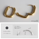 ステンレス ワイド スクエアピアス 2カラー 両耳用2点セット レディース フープ 四角 太幅 角丸 艶感 立体感 シンプル モード きれいめ 大人 上品 カジュアル 耳元 アクセサリー 存在感 メタル ミニマル おしゃれ デイリー