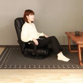 高座椅子 アンズ 回転式 リクライニング 完成品 天然木 ブラック・ブラウン・ダークブラウン W63xD67-122xH80cm座面高22cm 座椅子 リクライニングチェア パーソナルチェア 肘付き ブラック ブラウン ダークブラウン おしゃれ