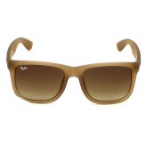 レイバン Ray-Ban サングラス ジャスティン ローブリッジフィット UVカット アイウェア ウェリントン スクエア 0RB4165F 681413 55 メンズ レディース ユニセックス ラバーベージュ+グラデーションブラウン 海外正規品