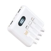 モバイルバッテリー MFi認証 【 6台同時充電&4ケーブル内蔵】 20800mAh大容量 半固体電池 軽量 小型 携帯充電器 ワイヤレス充電対応 燃えにくい 準固体電池 Type-C 3Way蓄電 LCD電量残量表示 旅行/出張/アウトドア/キャンプ/停電対策/防災 iPad/iPhone/Android各種スマホ対応