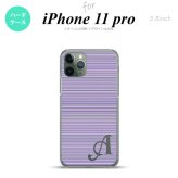 iPhone11Pro iPhone11 Pro スマホケース ハードケース ボーダー 細 紫 +アルファベット メンズ レディース nk-i11p-1287i