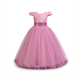 子供ドレス キッズドレス ロングドレス プリンセスドレス 発表会 結婚式 フォーマルドレス 女の子 ワンピース チュール 花柄 キラキラ お姫様ドレス 110～160cm パープル　ピンク　ブルー　レッド