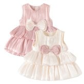ベビードレス 女の子 0歳～18ヶ月 ワンピース ロンパース 一体型 セレモニードレス フォーマル バルーンシルエット ホイップクリーム 結婚式 お宮参り 誕生日 撮影衣装 バルーンスカート リボン かわいい 赤ちゃん 新生児 出産祝い