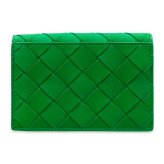 ボッテガヴェネタ BOTTEGA VENETA カードケース 名刺入れ メンズ レディース イントレチャート 本革 レザー パラキート グリーン 緑 スナップボタン ビジネスカードケース 667141 V3UH2 3722