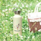 フラワーリザード かわいい 取っ手付きマグボトル おしゃれ 290ml 保温 保冷 ステンレス マグボトル 取っ手付き 真空 断熱 二重構造 ボトル タンブラー 水筒 マイボトル オリジナル トカゲ ヤモリ 爬虫類 ペット 動物 アニマル