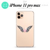 iPhone11ProMax iPhone11pro max スマホケース ハードケース 黒翼 ハート ピンク メンズ レディース nk-i11pm-465
