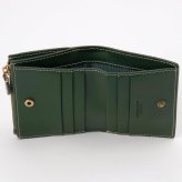ベリーズヨーク　BELLIES YORK　コンパクト財布　二つ折り財布　BYTM1882GR　グリーン　緑色　ベジタブルタンニン　イタリアンレザー　牛革　”エイジングを楽しむ革小物”
