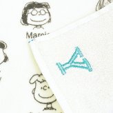 スヌーピー イニシャルミニタオル (Y) アイボリー ハンカチ SNOOPY