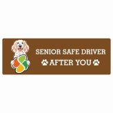 カーサイン 高齢者マーク SENIOR SAFE DRIVER イングリッシュセター ステッカー シール 長方形 15x5cm 肉球 日本製 車
