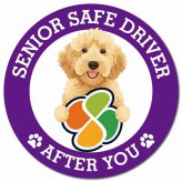 カーサイン 高齢者マーク SENIOR SAFE DRIVER オーストラリアンラブラドゥードル マグネット 強力 直径13cm 肉球 日本製 車 ステッカー