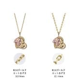 ゴールド ネックレス ハワイアンジュエリー ネックレス 刻印 無料 誕生石入れ可 Wハート 14K K14イエロー＆ピンクゴールド 14k カットあずきチェーン太0.9mm ギフトラッピング可能 彼女 妻 女性 レディース プレゼント ハロウィン 【品番：CG-GP101YP-CH123】