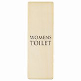 トイレ プレート 木製 WOMENS 文字タイプ ホワイト ブラック 長方形 縦書き 9x27cm ドア サインステッカー ピクトサイン トイレマーク表示 案内 注意 施設 御手洗 TOILET おしゃれ シンプル 安全対策