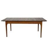 ダイニングテーブル 伸長式 無垢材 レッドオーク 天然木 W150/180xD80xH71cm 食卓テーブル 木製 食卓机 リビング ダイニング ブラウン おしゃれ 新生活
