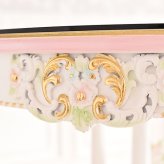 テーブル 6人用 幅160cm ダイニングテーブル 楕円形 チェア ROCOCO ダイニングセット 7点セット 160cm 楕円 ガラス付 イタリア製チェア ロココ調 姫系 猫脚 アンティーク調 ヨーロピ 新生活